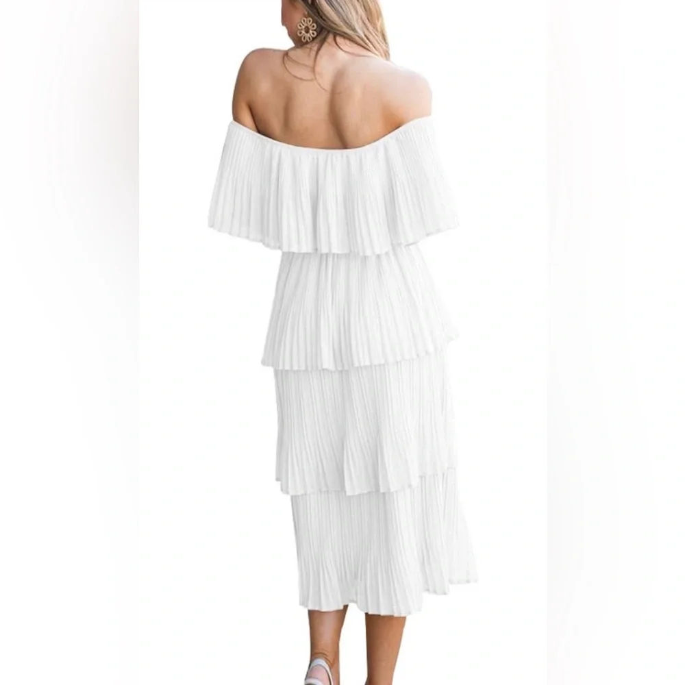 Off The Shoulder Ruffle Dress - Picture 2 of 4